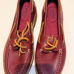 Sperry Burgundy Leather Boat Shoes